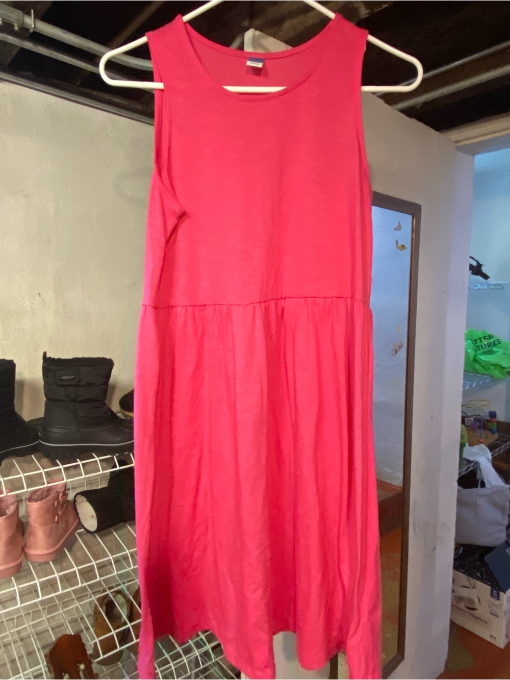 Old Navy Hot Pink Sleeveless Midi Dress
